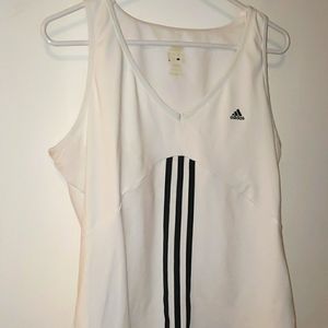Adidas white & black athletic tank top for women